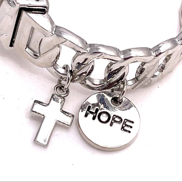 Silver faith hope watch with charms main image 6